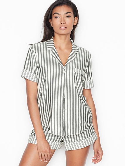 Пижама Victoria's Secret Grey/White Stripe фланелевая