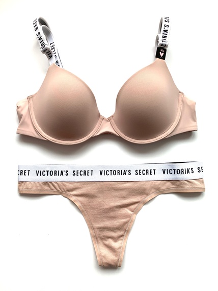 Комплект Victoria's Secret бюстгальтер The T-Shirt і трусики-стрінги, 80B+M
