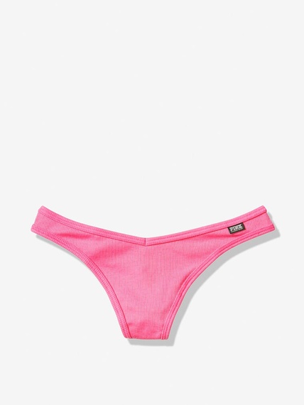 Трусики Victoria's Secret Pink Thong Flawless стринги хлопковые, XS