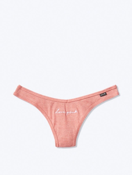 Трусики Victoria's Secret Pink Thong Rosey стринги хлопковые, S