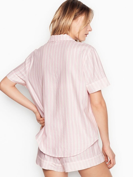 Пижама Victoria's Secret Pink/White Stripe фланелевая, XS