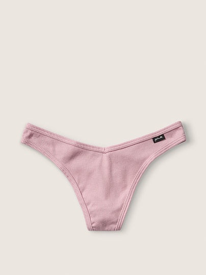 Трусики Victoria's Secret Pink Thong стринги бавовняні