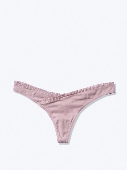 Трусики Victoria's Secret Pink Ruffle стринги хлопковые, XS