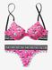 Комплект Victoria's Secret Pink бюстгальтер с пушап и трусики-стринги, 75A+S