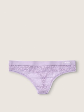 Трусики Victoria's Secret Pink Purple стринги кружевные, XS